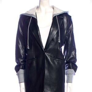 Cinq A Sept leather jacket with Hoodie